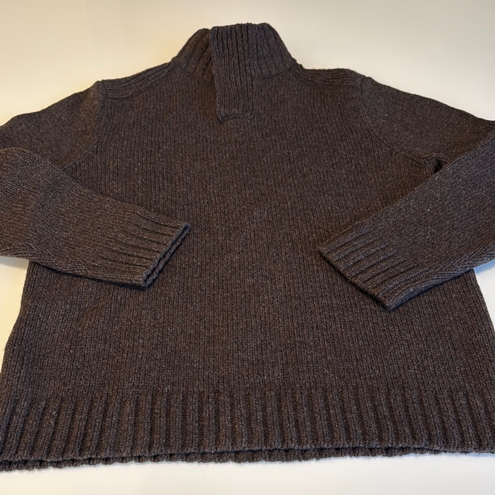 Men's Brown Mark Sherpa turtleneck Sweater